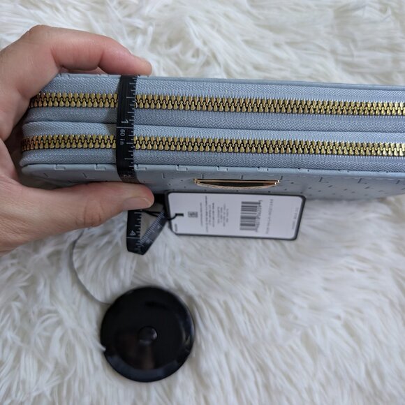 Laundry by Shelli Segal, Double Zip Long Wallet, Grey Blue, NWT Retail $58 - Picture 10 of 10